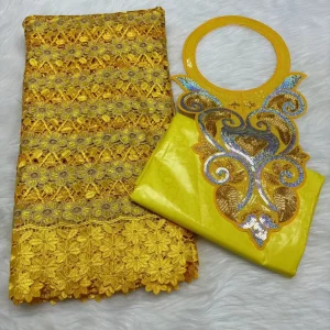 Sky Blue 2.5+2.5 Yards Swiss Voile Lace Fabric With Embroidered African Bazin Riche Fabric For Women Sewing Clothing Lace Fabric