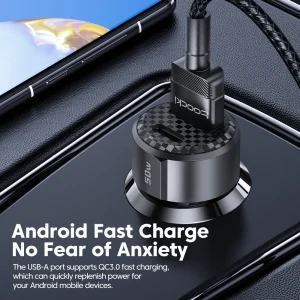 Toocki 50W QC PD 3.0 Car Charger Quick Charge 4.0 USB Type C Car Fast Charging For iPhone 12 13 14 Huawei Samsung Xiaomi POCO