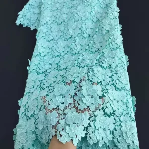 3D Floral Appliques Guipure Lace Heavy Embroidered Water Soluble Cord Fabric African Cupion Cloth Dubai Wedding Dress Forma Wear