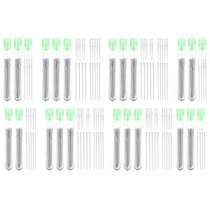 Leather Crafts Sewing Needle,Round Head Blunt Pint,Pointed Prism Sharp Tool for Embroidery Stitching Gold Tail Big Eye Needles