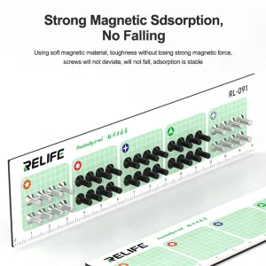 RELIFE RL-091 Magnetic Absorption Screws Storage Pad for Mobile Phone Repair Dual-use Measuring Ruler Screws Collection Mat