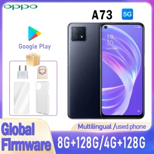 OPPO A73 5G smartPhone Global firmware MTk Dimensity 720 google play Rear camera 16MP used phone