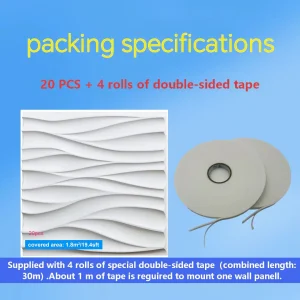 20PCS 3D Wall Panels 30x30cm Indoor Wall Decoration for Living Room Bedroom Hotel Office  Mural Tile-Panel-Mold 3D Wall Sticker