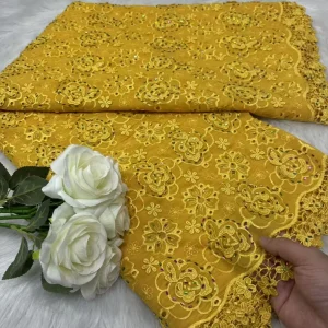 African Chiffon Lace Fabric 2025 High Quality Lace Material Rose Red Nigerian French Lace Fabric for Women Wedding Party