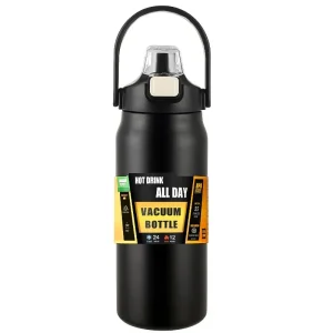 Portable Thermos with Straw Cold and Hot Thermal Mug Tumbler Coffee Cup Sports Vacuum Flasks 304 Stainless Steel Water Bottle