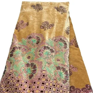 2025 Black African Nigerian velvet lace fabric Sequins Lace Fabric Guipure For Sewing Wedding Party Cloth High Quality Tissu