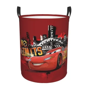Customized Lightning McQueen 95 Laundry Hamper Large Storage Basket Cartoon Kids Nursery Toy Organizer
