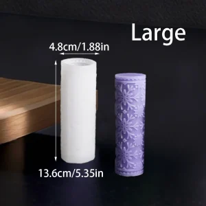 Christmas Snowflake Pillar Silicone Candle Mould Relief Flower Simple Style DIY Winter Resin Gypsum Decor Handmade Scented Gifts