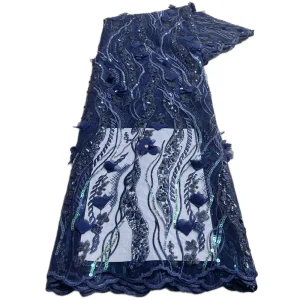 Nigerian Sequins Lace Fabric 2025 High Quality African Lace French Tulle Sequin Embroidery Lace Fabrics For Party Dress