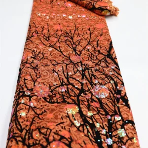 Nigerian Sequins Lace Fabric 2025 High Quality African Lace French Tulle Sequin Embroidery Lace Fabrics For Party Dress