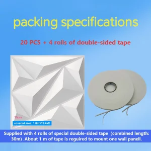 20PCS 3D Wall Panels 30x30cm Indoor Wall Decoration for Living Room Bedroom Hotel Office  Mural Tile-Panel-Mold 3D Wall Sticker