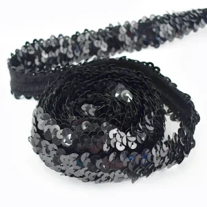 2/5/10Meters Meetee 30mm Sequin Lace Ribbon Stretch Fabric Laces Trim for Clothes Elastic Band DIY Sewing Decoration Accessories