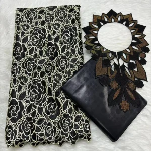 Sky Blue 2.5+2.5 Yards Swiss Voile Lace Fabric With Embroidered African Bazin Riche Fabric For Women Sewing Clothing Lace Fabric