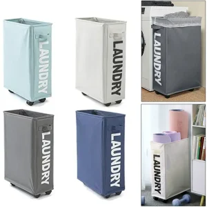 Laundry Basket with Wheels Large Capacity Yoga Mat Storage Basket Multifunctional Foldable Waterproof Dirty Clothes Storage Bag