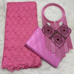 Sky Blue 2.5+2.5 Yards Swiss Voile Lace Fabric With Embroidered African Bazin Riche Fabric For Women Sewing Clothing Lace Fabric