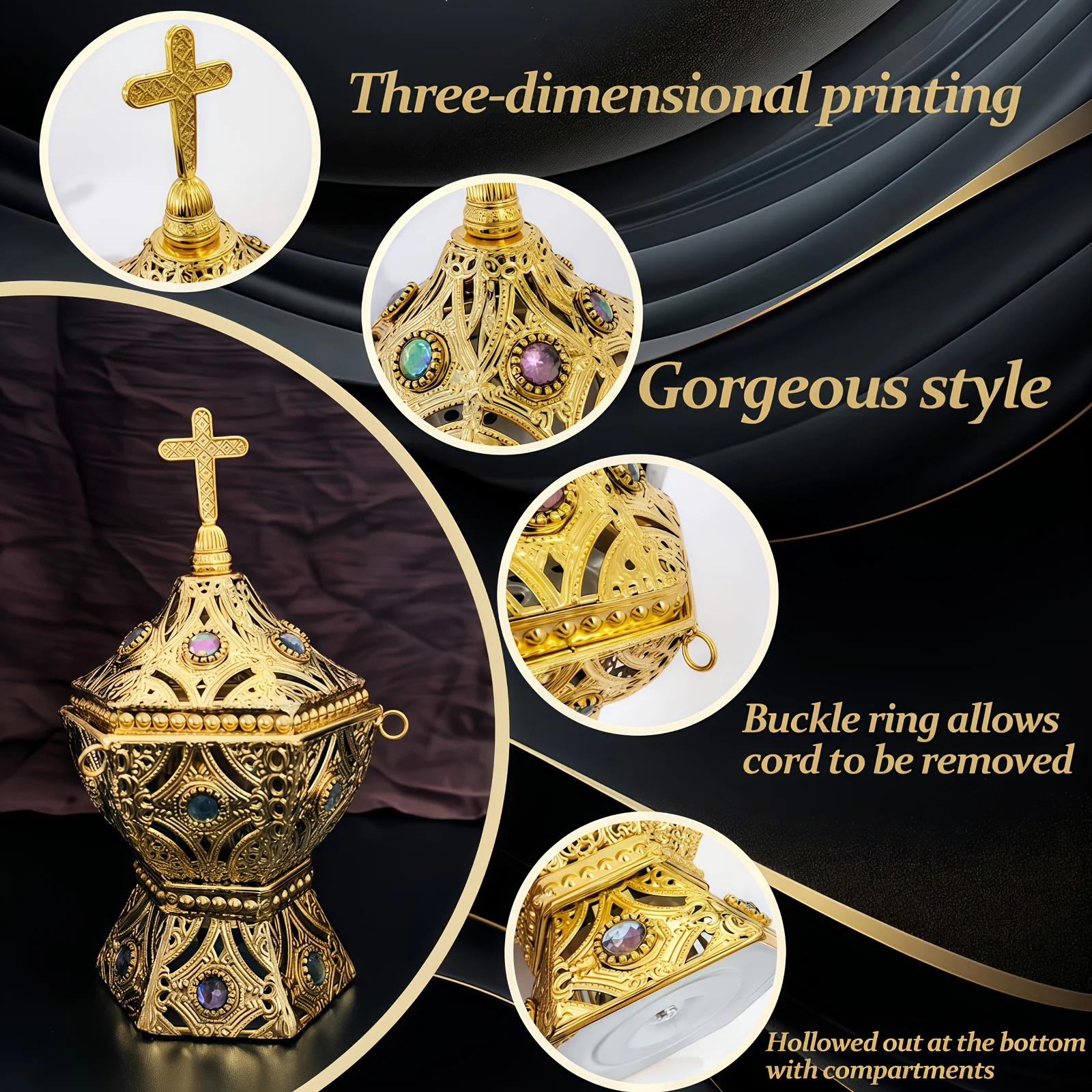 Luxurious suspended aromatherapy burner, meditation burner, suitable for aromatherapy, yoga, spa, home decoration - Image 5