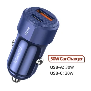 Toocki 50W QC PD 3.0 Car Charger Quick Charge 4.0 USB Type C Car Fast Charging For iPhone 12 13 14 Huawei Samsung Xiaomi POCO