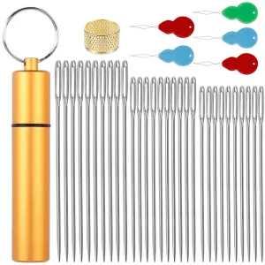 Sewing Embroidery Tool Large Eye Sewing Needles KitHome Supplies DIY Crafts Sewing Leather Needle Hand Round Head Blunt Pint