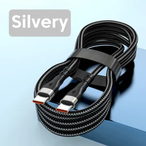 120W 6A Dual Type C Fast Charging Cable Quick Charge Type C To Type C Cable For iphone 15 Samsung Xiaomi Huawei PD Cable
