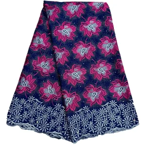 Nigerian Swiss Voile Lace Fabric with 3D Flower Applique And Stones Super Quality African Wedding Dress Lace 2026