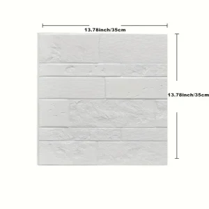 5-15pcs 35cm x 35cm 3D Self-adhesive Solid Color Wall Sticker Waterproof DIY Living room  Background Brick Pattern Home Decor ﻿