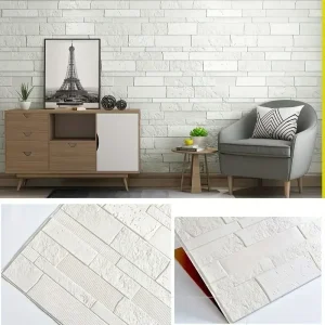 5-15pcs 35cm x 35cm 3D Self-adhesive Solid Color Wall Sticker Waterproof DIY Living room  Background Brick Pattern Home Decor ﻿