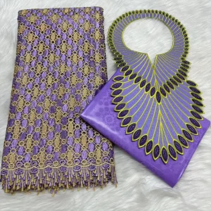 Sky Blue 2.5+2.5 Yards Swiss Voile Lace Fabric With Embroidered African Bazin Riche Fabric For Women Sewing Clothing Lace Fabric