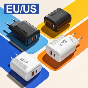 65W GaN USB C Charger Fast Charging Wall Charger For iPhone 15 14 Pro Max Xiaomi Samsung PD Type C Phone Adapter EU/US Plug