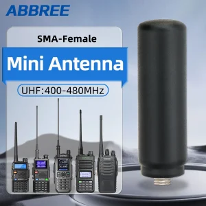 ABBREE Mini Antenna SMA-Female UHF 400-480MHz Short Small Antenna Walkie Talkie For QUANSHENG Baofeng BF-888S UV5R UV-21 PRO