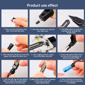 Natalink SC UPC Embedded Optic Fiber Quick Connector for FTTH Reusable Fusion Fiber Optical Cold Coupler Adapter Connect Tools