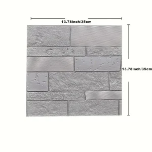 5-15pcs 35cm x 35cm 3D Self-adhesive Solid Color Wall Sticker Waterproof DIY Living room  Background Brick Pattern Home Decor ﻿