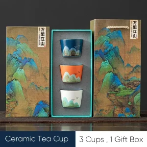 Gift Box 1 Set, Espresso Cups,Japanese Ceramic Tea Cup, Porcelain Tea Bowl, Pottery Coffee Mug, Teacup Mugs, Coffee Cups