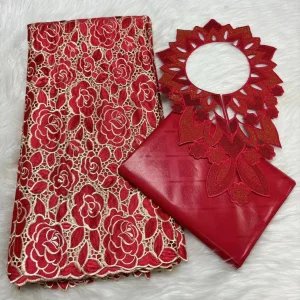 Sky Blue 2.5+2.5 Yards Swiss Voile Lace Fabric With Embroidered African Bazin Riche Fabric For Women Sewing Clothing Lace Fabric