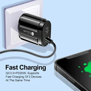 PD20W QC 3.0 Fast Chargerr EU US Plug Universal Wall Multiple USB C Adapter Phone Charger For iPhone 14 Samsung Xiaomi Huawei