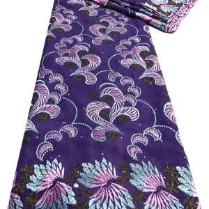 Nigerian Swiss Voile Lace Fabric with 3D Flower Applique And Stones Super Quality African Wedding Dress Lace 2026