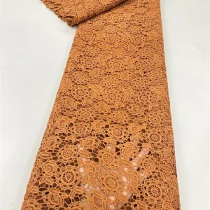 2025 African Nigerian High Quality Embroidery Lace Fabric Water Soluble  Tulle Wedding Party Dress Guipure Sequins 5Yards JL517