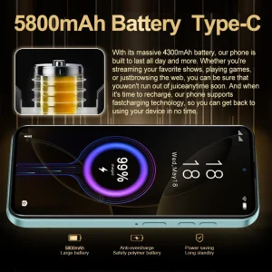 FUFFI X7 Pro Smartphone Android14 5G Phone Dual Card 6.56Inch HD 12GB+1TB ROM MTK 8 Core 5800mAh Google Play Store Cellphone