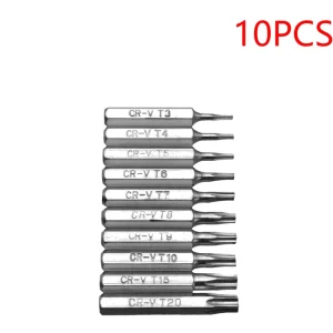 50-10pcs 4mm CR-V Torx Screwdriver Bits Set T3 T4 T5 T7 T8 T9 T10 T15 T20 Batch Head Mobile Repair Plum Blossoms Repairing Tool
