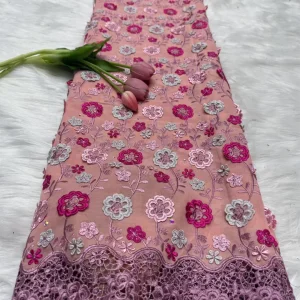 Nigerian Swiss Voile Lace Fabric with 3D Flower Applique And Stones Super Quality African Wedding Dress Lace 2026