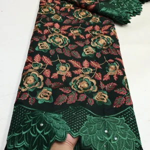 Nigerian Swiss Voile Lace Fabric with 3D Flower Applique And Stones Super Quality African Wedding Dress Lace 2026