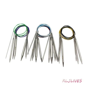 100cm Stainless Steel Circular Needles Metal Circle Needles Round Knitting Needle DIY Weaving Craft Crochet Hooks Set 2.25-10mm