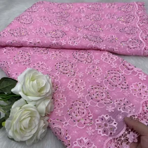 African Chiffon Lace Fabric 2025 High Quality Lace Material Rose Red Nigerian French Lace Fabric for Women Wedding Party