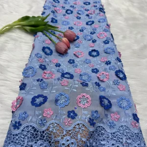 Nigerian Swiss Voile Lace Fabric with 3D Flower Applique And Stones Super Quality African Wedding Dress Lace 2026
