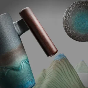 Creative Retro Mug Ceramic Large Tea Cup Coffee Handmade Pottery Mug Cups and Mugs Business Gift Set Bol Traditionnel Chinois