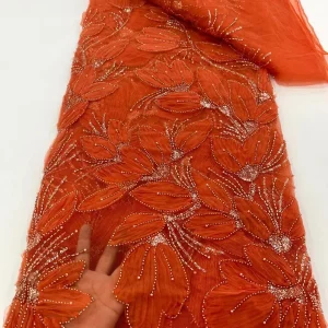 African Sequins Beaded Lace Fabrics 2025 High Quality Embroidery French Nigerian Lace Fabric For Wedding Sewing Material XY105