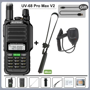 UV-68 Pro Max V2 Baofeng 10W Walkie Talkie Waterproof 8800mah UV98 Pro UV-S22 Pro V2 FM Radio UV68 VHF UHF Dual Band 9R UV-98