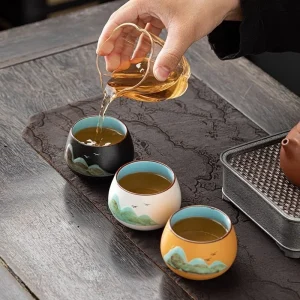 Gift Box 1 Set, Espresso Cups,Japanese Ceramic Tea Cup, Porcelain Tea Bowl, Pottery Coffee Mug, Teacup Mugs, Coffee Cups