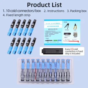 Natalink SC UPC Embedded Optic Fiber Quick Connector for FTTH Reusable Fusion Fiber Optical Cold Coupler Adapter Connect Tools