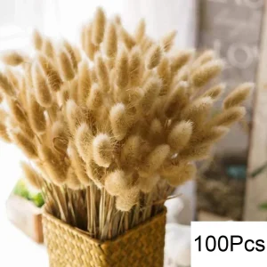 105pcs Natural Dried Flowers Pampas Floral Bouquet Boho Country Home Decoration Rabbit Tail Grass Reed Wedding Decor Arrangement