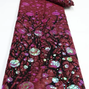 Nigerian Sequins Lace Fabric 2025 High Quality African Lace French Tulle Sequin Embroidery Lace Fabrics For Party Dress